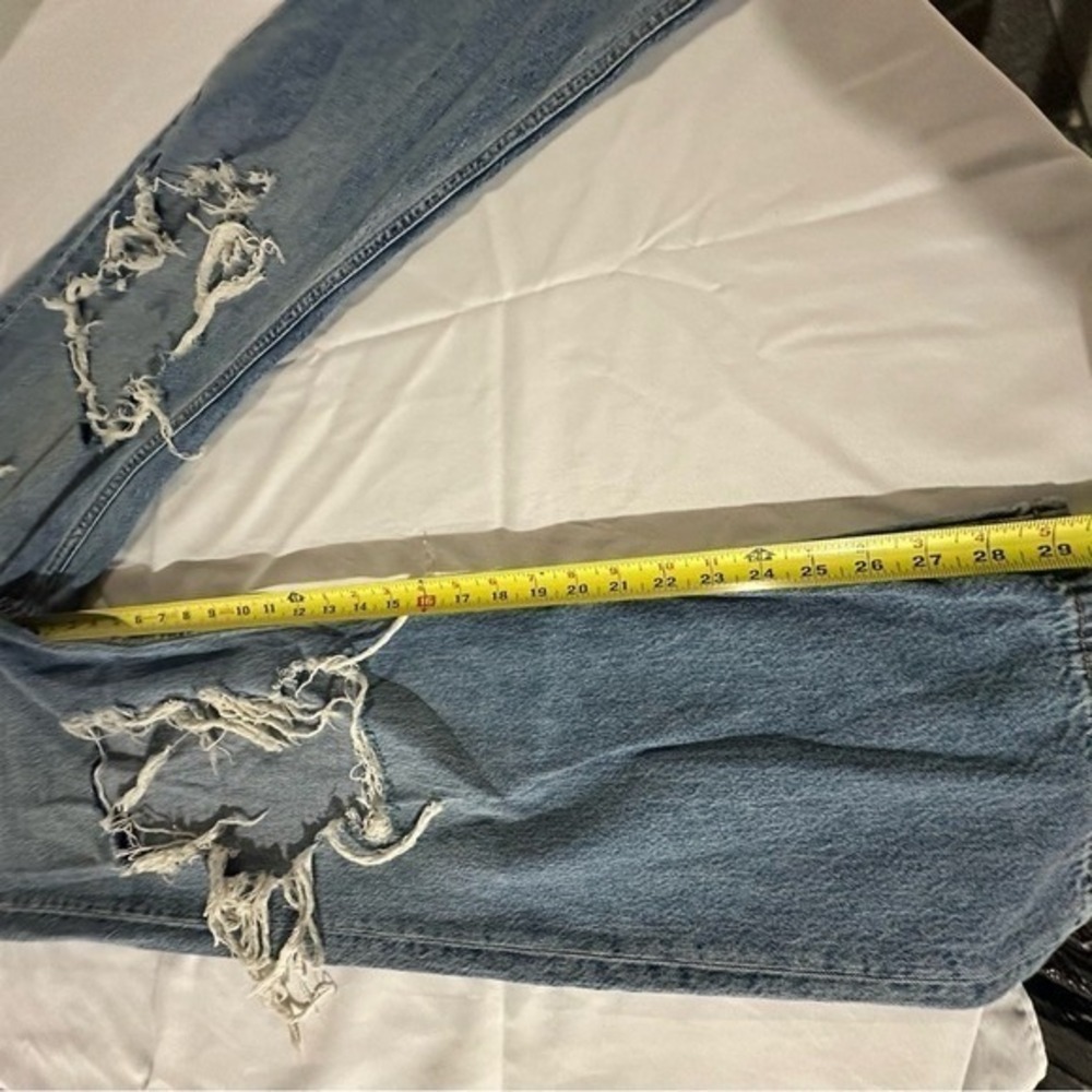 Aeropostale High Rise Baggy Distressed Jeans Blue 14 Reg 100% Cotton - Picture 5 of 14